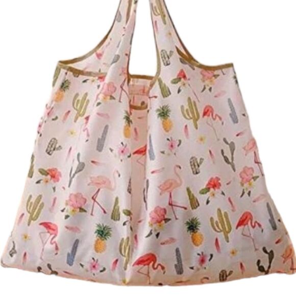 Flamingo and Cactus Print Tote - Picture 3 of 7